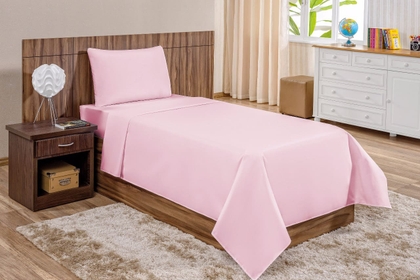 Jogo de Lençol Solteiro Percal 200 Fios 3 peças Liso. miniatura 6