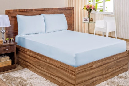 Jogo de Lençol Queen Percal 200 Fios 3 peças Liso. miniatura 6