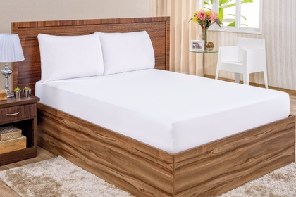 Jogo de Lençol Queen Percal 200 Fios 3 peças Liso. miniatura 8