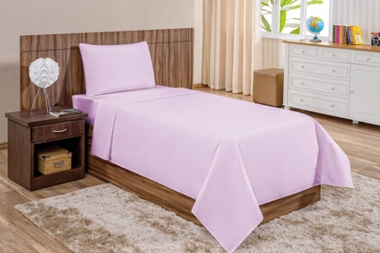 Jogo de Lençol Solteiro Percal 200 Fios 3 peças Liso. miniatura 5